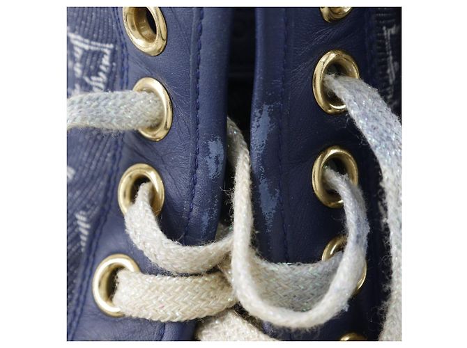 Hochschnittige Monogramm-Denim-Sneaker von Louis Vuitton Blau - Ansicht 8