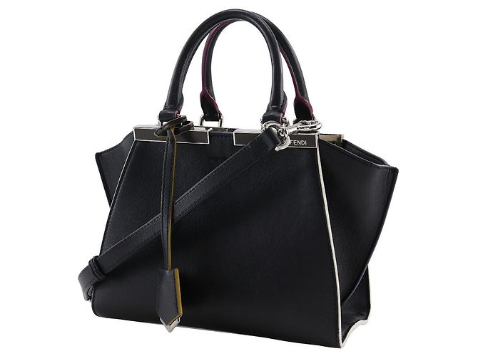 Fendi Petit 2Jours Leder 2way Tasche Schwarz - Ansicht 2
