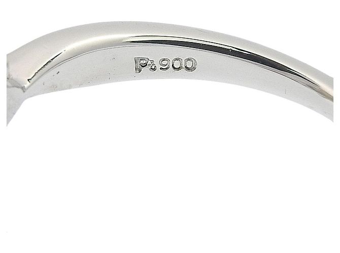 Autre Marque Pt900 Platin-Diamant Katzenauge-Ring Silber - Ansicht 5