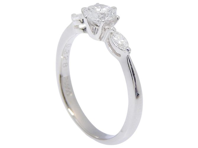 Autre Marque Pt900 Platin-Diamantring Silber - Ansicht 3