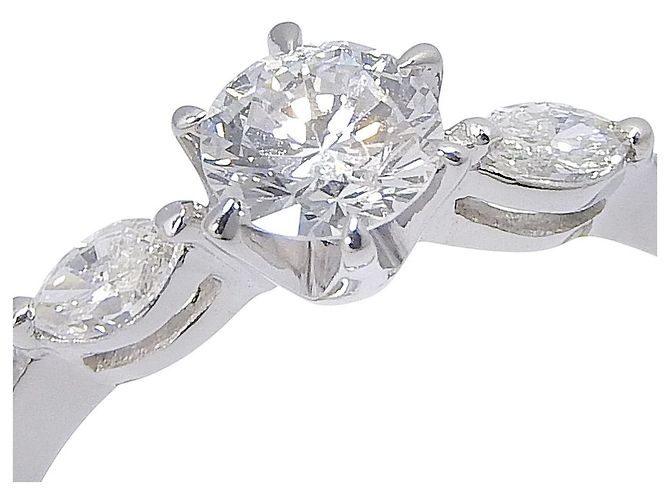 Autre Marque Pt900 Platin-Diamantring Silber - Ansicht 4