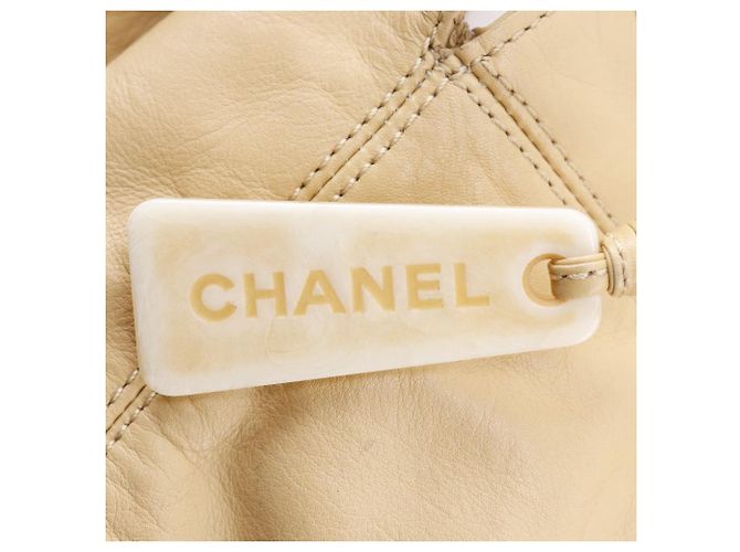 Timeless Borsa a Spalla in Pelle di Agnello Coco Mark di Chanel Beige - vista 17