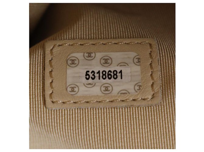 Timeless Borsa a Spalla in Pelle di Agnello Coco Mark di Chanel Beige - vista 19