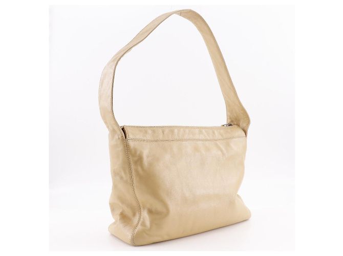 Timeless Borsa a Spalla in Pelle di Agnello Coco Mark di Chanel Beige - vista 3
