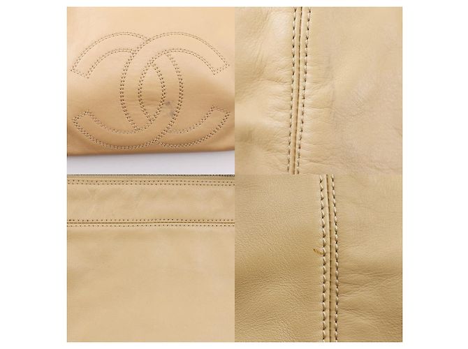 Timeless Borsa a Spalla in Pelle di Agnello Coco Mark di Chanel Beige - vista 8