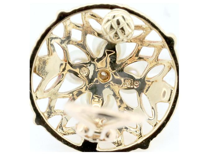 Orecchini in Perla e Diamante Mikimoto Au750 D'oro - vista 3