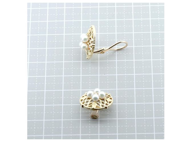 Orecchini in Perla e Diamante Mikimoto Au750 D'oro - vista 4