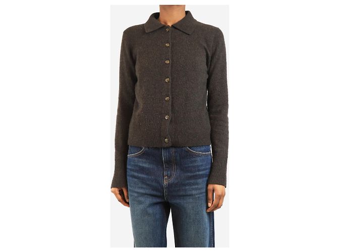 Autre Marque Brauner Kaschmir-Cardigan - Größe XS - Ansicht 3