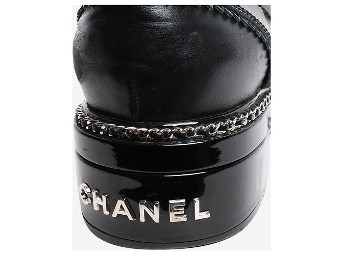 Chanel Schwarze Lackleder-Brogues - Größe EU 38.5 (UK 5.5) - Ansicht 4