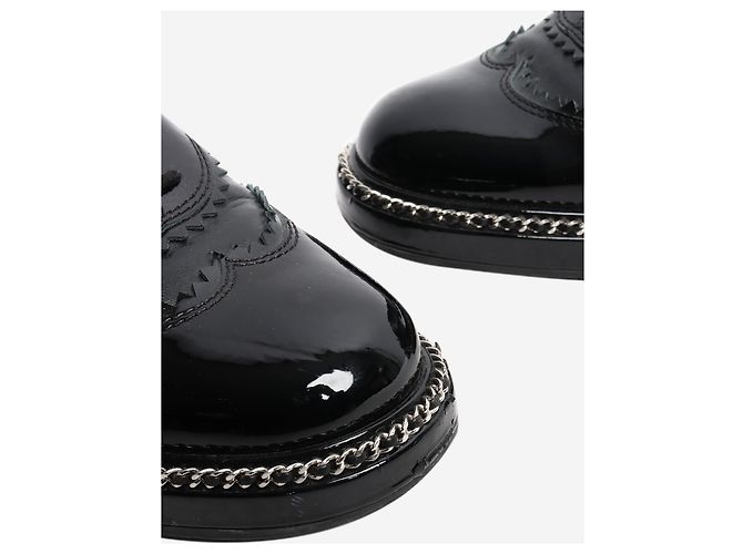 Chanel Schwarze Lackleder-Brogues - Größe EU 38.5 (UK 5.5) - Ansicht 5