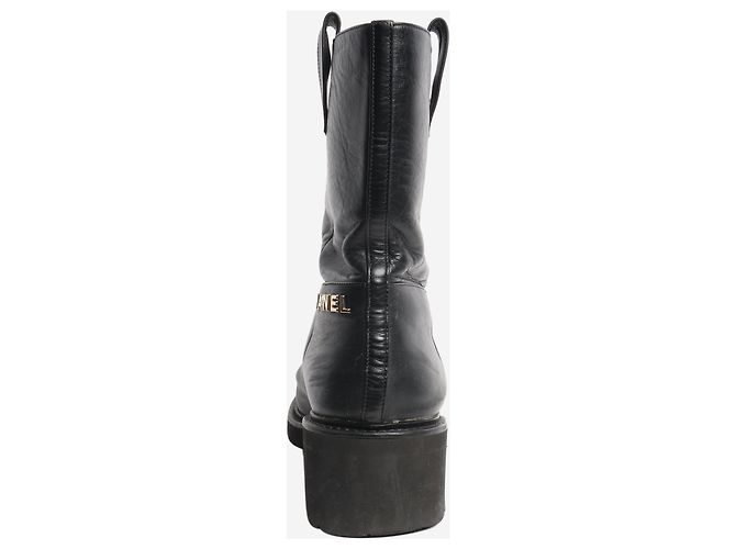 Chanel Schwarze Lederstiefel - Größe EU 38,5 (UK 5,5) - Ansicht 3