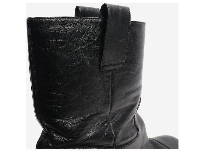 Chanel Schwarze Lederstiefel - Größe EU 38,5 (UK 5,5) - Ansicht 4