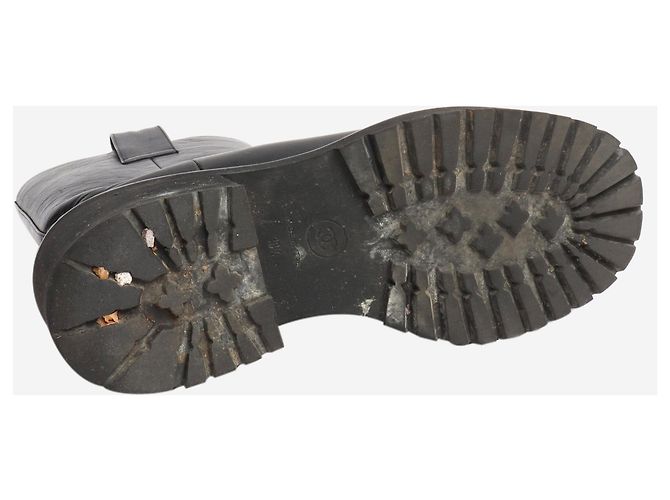 Chanel Schwarze Lederstiefel - Größe EU 38,5 (UK 5,5) - Ansicht 5