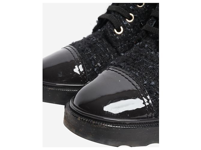 Chanel Botas de tweed negro - talla EU 38,5 (UK 5,5) - vista 6