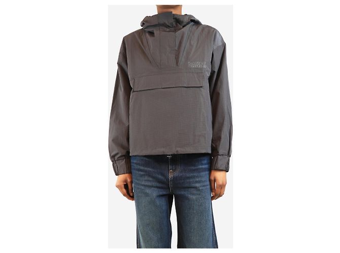 Ganni Dunkelgrauer Nylon-Ripstop-Anorak - Größe XS - Ansicht 3