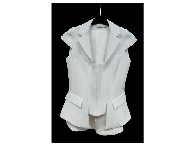 Anne Fontaine Weste Jacke Weiß aus Polyester - Ansicht 2