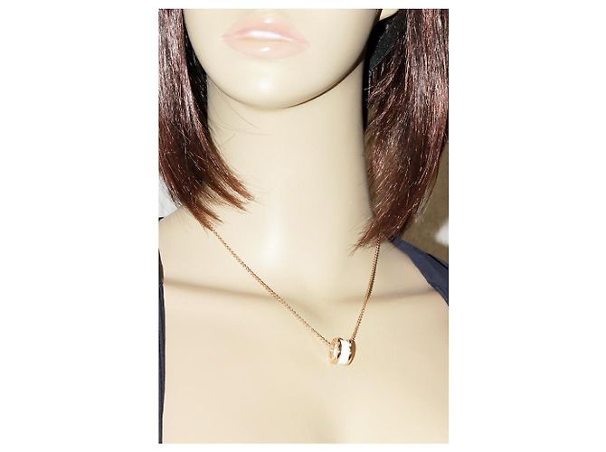 Bulgari Colar BVLGARI B.zero1 em ouro rosa Au750 e cerâmica branca Branco Dourado - vista 2