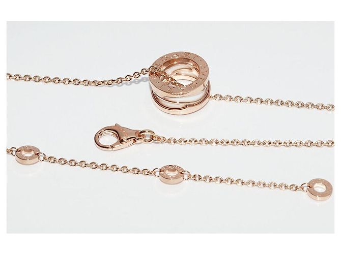 Bulgari Collana Pendente Bvlgari B.zero1 in Oro Rosa Au750 e Ceramica Bianca Bianco D'oro - vista 4