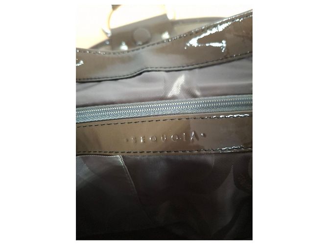 Séquoia Borsa a spalla in pelle verniciata marrone - vista 10