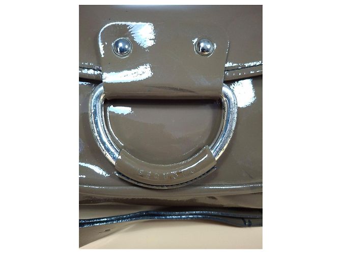 Séquoia Borsa a spalla in pelle verniciata marrone - vista 7