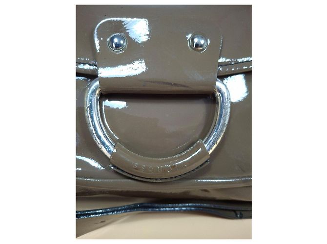 Séquoia Borsa a spalla in pelle verniciata marrone - vista 8