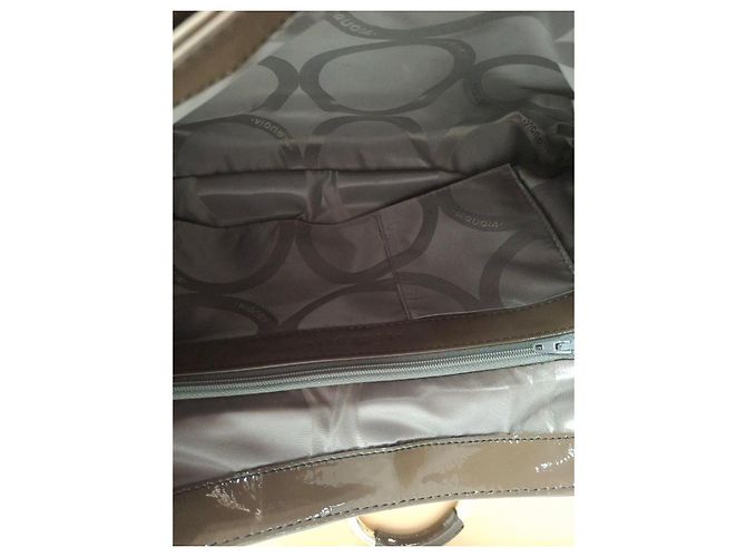 Séquoia Borsa a spalla in pelle verniciata marrone - vista 9