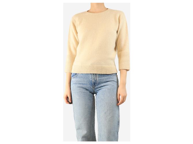 Autre Marque Pull en cachemire crème - taille UK 14 Écru - vue 3