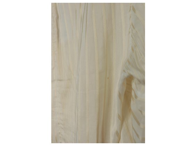Stella Mc Cartney Top panelado a rayas crema y dorado - talla UK 8 Crudo - vista 4