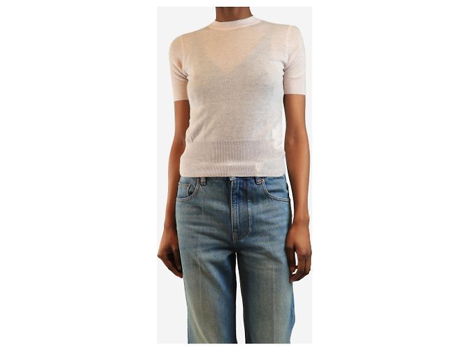 Joseph Blusa de cashmere rosa de manga curta - tamanho XS - vista 3