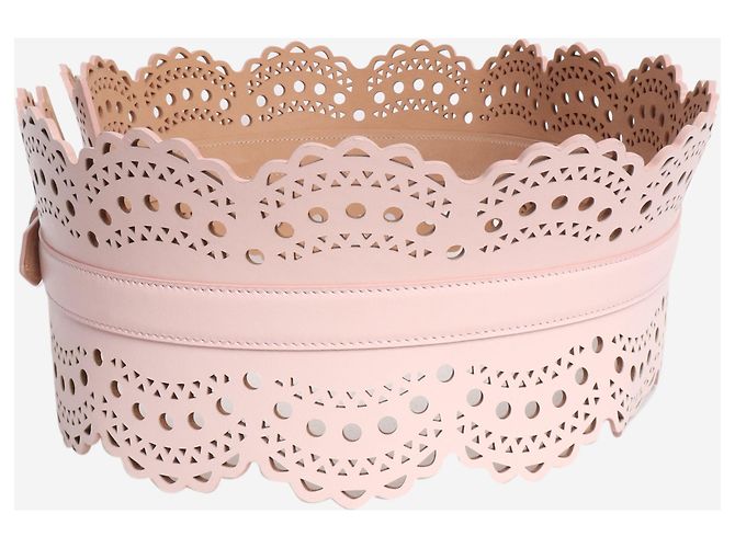Alaïa Cinturón bustier de cuero rosa - vista 2