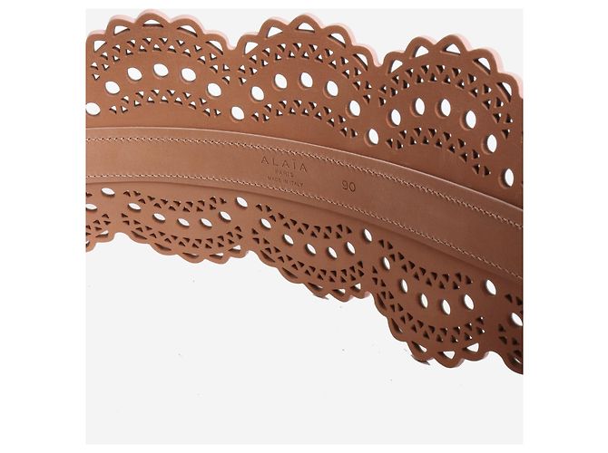 Alaïa Cinturón bustier de cuero rosa - vista 4