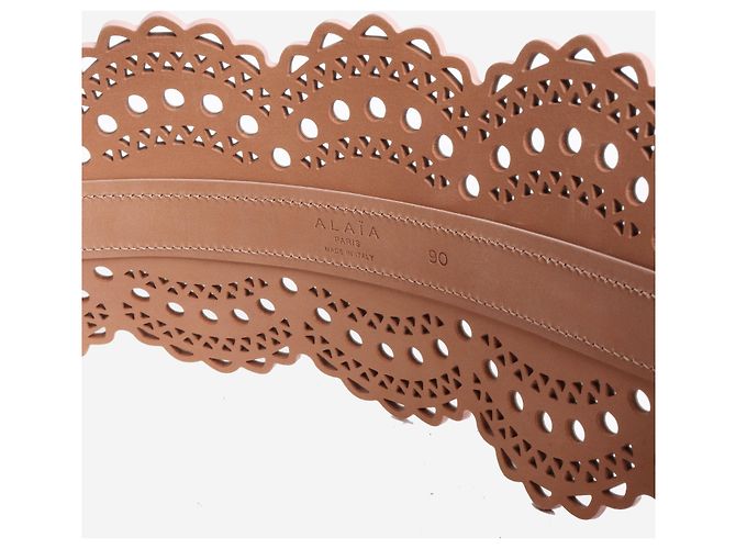 Alaïa Cinturón bustier de cuero rosa - vista 5