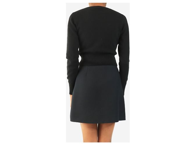 Autre Marque Schwarze kaschmir Cropped-Cardigan - Größe XS - Ansicht 2