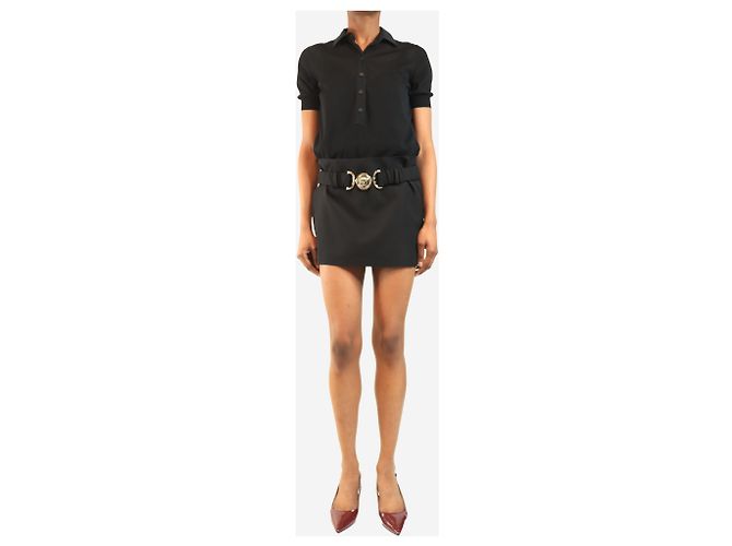 Versace Falda mini negra con cinturón - talla UK 8 Negro - vista 2