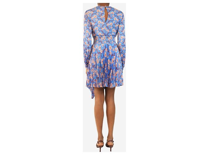 A.L.C Vestido midi plissado floral azul - tamanho 6 - vista 2