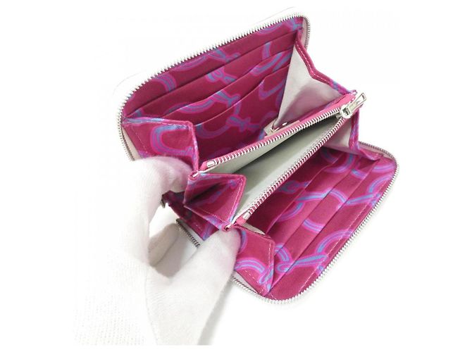 Silk In Billetera compacta de seda MORS & CO de Hermès Blanco Roja - vista 5