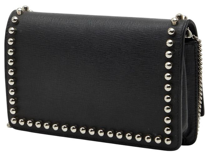 Borsa a catena con borchie Fendi Karlito Nero - vista 2