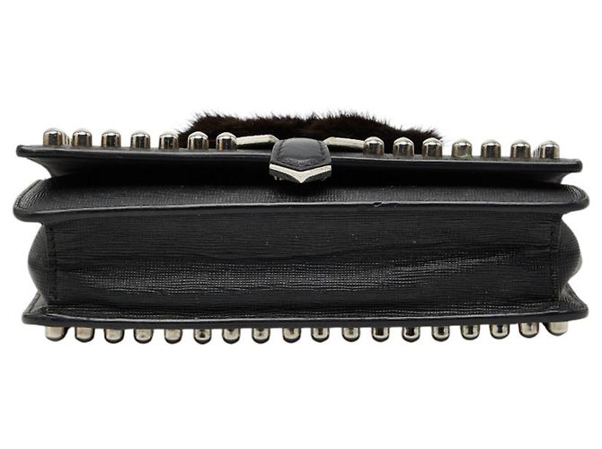 Borsa a catena con borchie Fendi Karlito Nero - vista 3