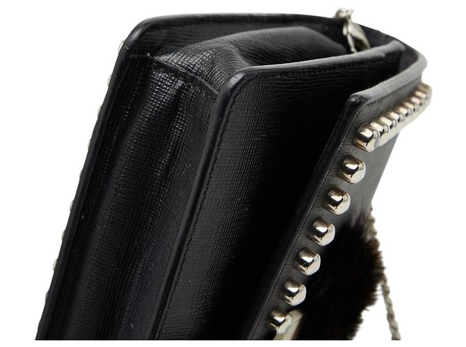Borsa a catena con borchie Fendi Karlito Nero - vista 5