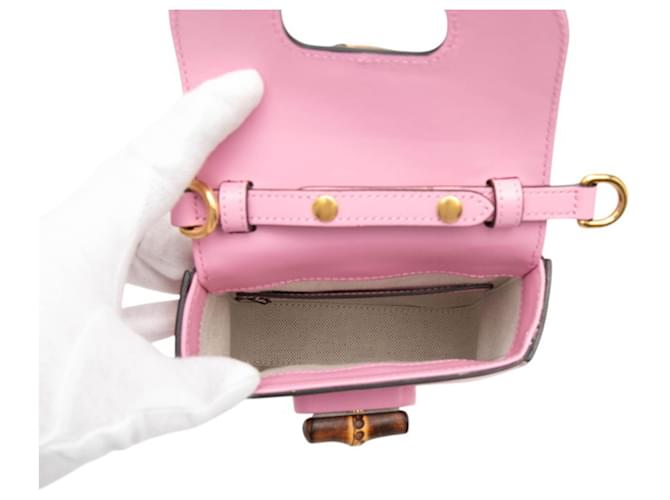 Zaino Mini Gucci Bamboo Rosa - vista 4