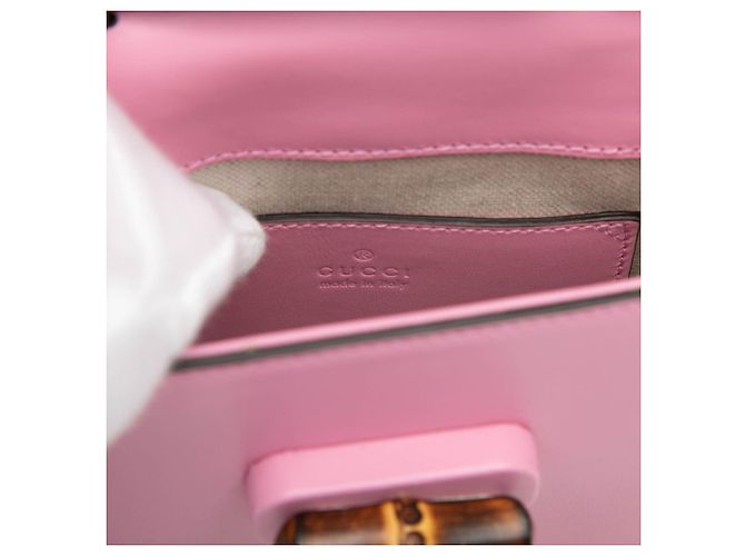 Zaino Mini Gucci Bamboo Rosa - vista 5