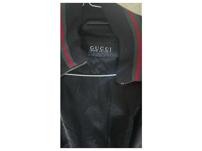Chaqueta Aviador de Cuero Gucci Negro - vista 3