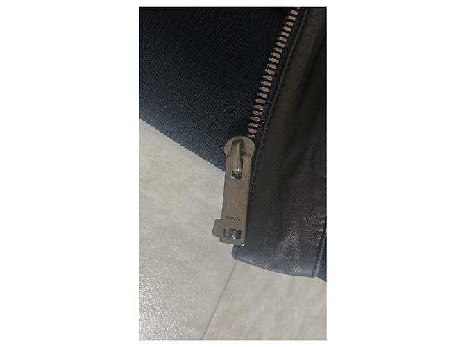Chaqueta Aviador de Cuero Gucci Negro - vista 6