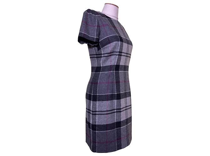 Vestido Barbour de lana gris a cuadros - vista 2