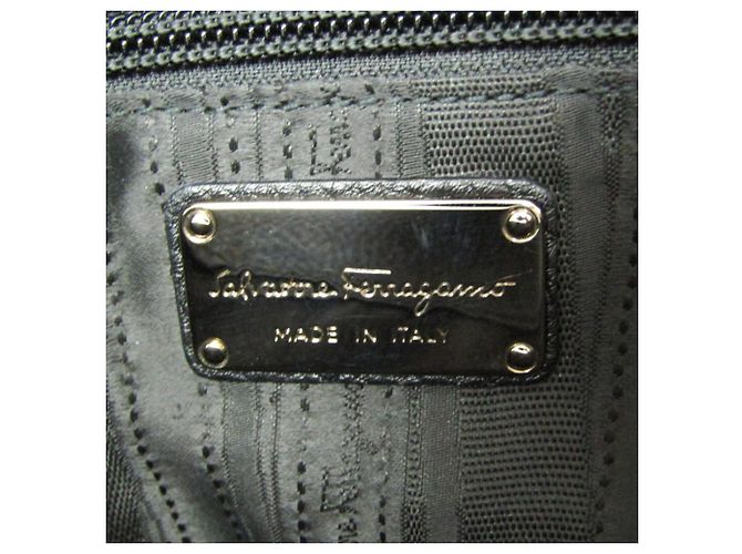 Borsa a Spalla Gancini Salvatore Ferragamo GG-21 D205 Nero - vista 11