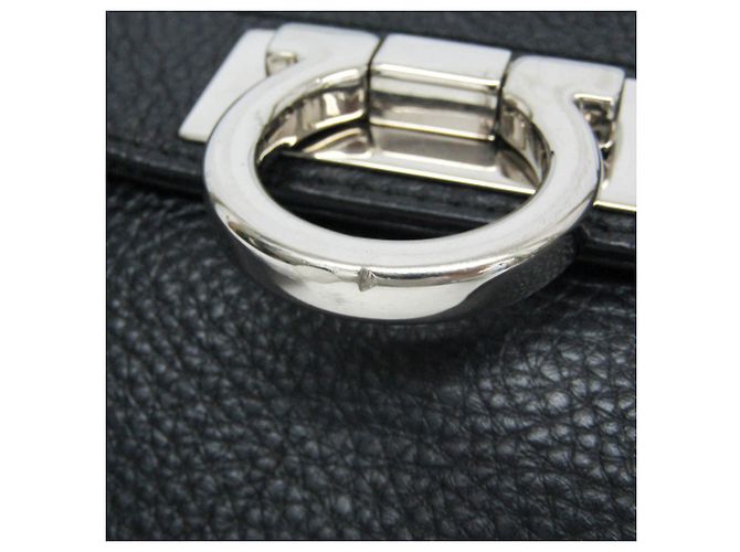 Borsa a Spalla Gancini Salvatore Ferragamo GG-21 D205 Nero - vista 8