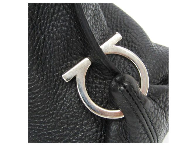 Borsa a Spalla Gancini Salvatore Ferragamo GG-21 D205 Nero - vista 9