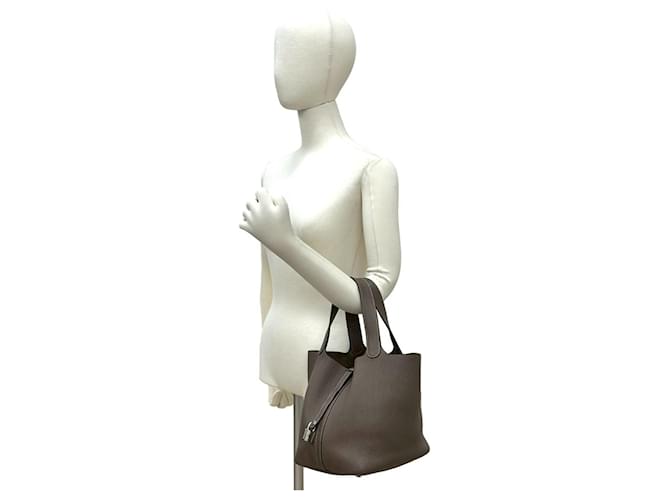 Borsa Hermès Picotin Lock MM Marrone Beige - vista 2