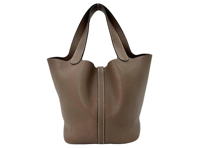 Borsa Hermès Picotin Lock MM Marrone Beige - vista 3
