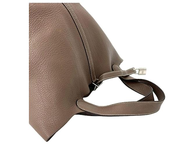 Borsa Hermès Picotin Lock MM Marrone Beige - vista 4